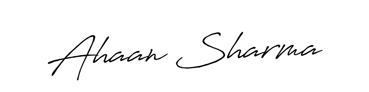 Antro_Vectra_Bolder is a professional signature style that is perfect for those who want to add a touch of class to their signature. It is also a great choice for those who want to make their signature more unique. Get Ahaan Sharma name to fancy signature for free. Ahaan Sharma signature style 7 images and pictures png