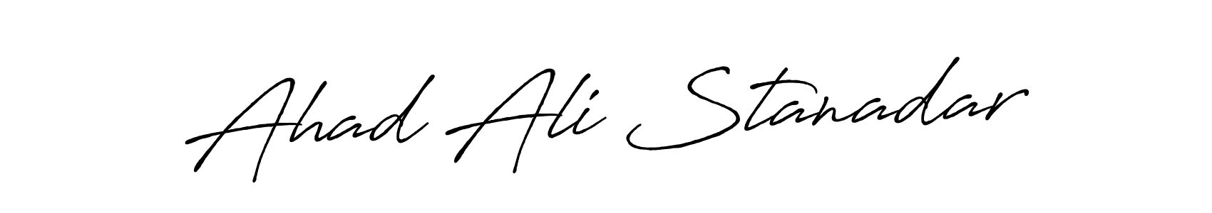 Create a beautiful signature design for name Ahad Ali Stanadar. With this signature (Antro_Vectra_Bolder) fonts, you can make a handwritten signature for free. Ahad Ali Stanadar signature style 7 images and pictures png