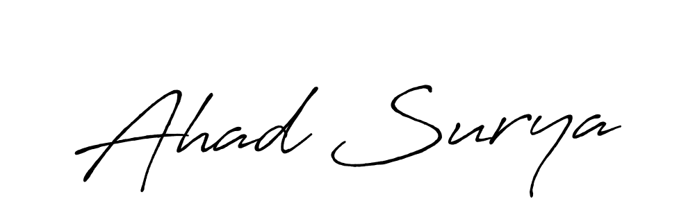 It looks lik you need a new signature style for name Ahad Surya. Design unique handwritten (Antro_Vectra_Bolder) signature with our free signature maker in just a few clicks. Ahad Surya signature style 7 images and pictures png