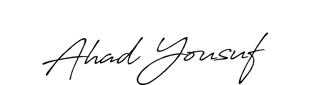 How to make Ahad Yousuf name signature. Use Antro_Vectra_Bolder style for creating short signs online. This is the latest handwritten sign. Ahad Yousuf signature style 7 images and pictures png