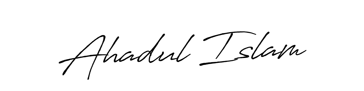 Create a beautiful signature design for name Ahadul Islam. With this signature (Antro_Vectra_Bolder) fonts, you can make a handwritten signature for free. Ahadul Islam signature style 7 images and pictures png