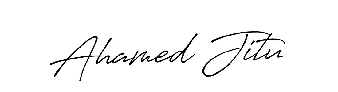 How to make Ahamed Jitu name signature. Use Antro_Vectra_Bolder style for creating short signs online. This is the latest handwritten sign. Ahamed Jitu signature style 7 images and pictures png