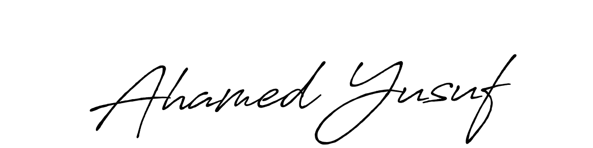 Create a beautiful signature design for name Ahamed Yusuf. With this signature (Antro_Vectra_Bolder) fonts, you can make a handwritten signature for free. Ahamed Yusuf signature style 7 images and pictures png