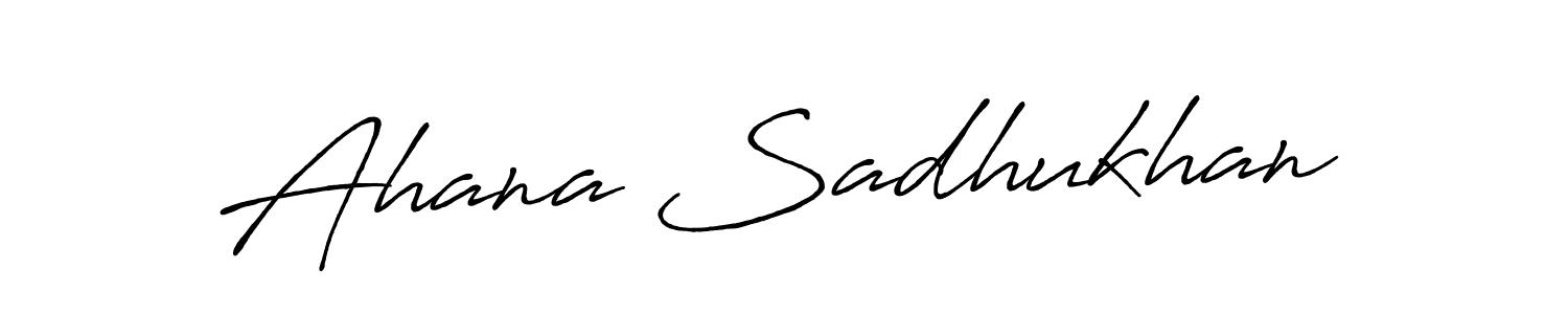 Make a beautiful signature design for name Ahana Sadhukhan. With this signature (Antro_Vectra_Bolder) style, you can create a handwritten signature for free. Ahana Sadhukhan signature style 7 images and pictures png