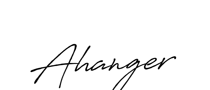 Design your own signature with our free online signature maker. With this signature software, you can create a handwritten (Antro_Vectra_Bolder) signature for name Ahanger. Ahanger signature style 7 images and pictures png