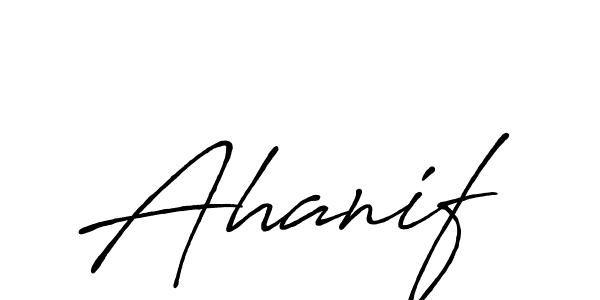 How to make Ahanif name signature. Use Antro_Vectra_Bolder style for creating short signs online. This is the latest handwritten sign. Ahanif signature style 7 images and pictures png