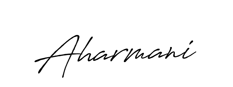 Use a signature maker to create a handwritten signature online. With this signature software, you can design (Antro_Vectra_Bolder) your own signature for name Aharmani. Aharmani signature style 7 images and pictures png