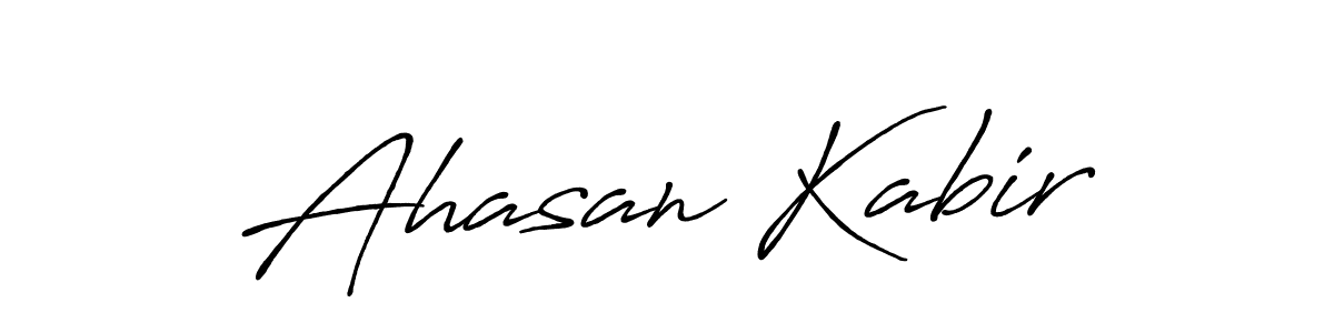 Make a beautiful signature design for name Ahasan Kabir. With this signature (Antro_Vectra_Bolder) style, you can create a handwritten signature for free. Ahasan Kabir signature style 7 images and pictures png