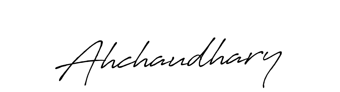 Antro_Vectra_Bolder is a professional signature style that is perfect for those who want to add a touch of class to their signature. It is also a great choice for those who want to make their signature more unique. Get Ahchaudhary name to fancy signature for free. Ahchaudhary signature style 7 images and pictures png