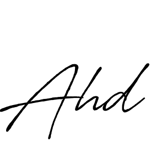 Make a beautiful signature design for name Ahd. With this signature (Antro_Vectra_Bolder) style, you can create a handwritten signature for free. Ahd signature style 7 images and pictures png