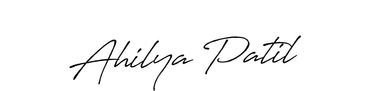 How to make Ahilya Patil name signature. Use Antro_Vectra_Bolder style for creating short signs online. This is the latest handwritten sign. Ahilya Patil signature style 7 images and pictures png