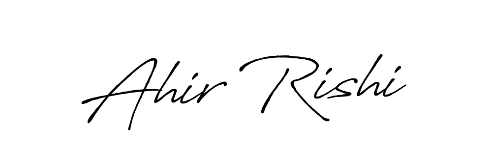 The best way (Antro_Vectra_Bolder) to make a short signature is to pick only two or three words in your name. The name Ahir Rishi include a total of six letters. For converting this name. Ahir Rishi signature style 7 images and pictures png