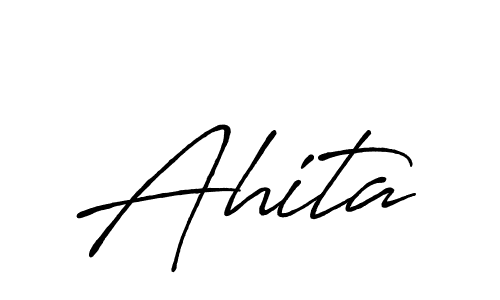 Make a beautiful signature design for name Ahita. With this signature (Antro_Vectra_Bolder) style, you can create a handwritten signature for free. Ahita signature style 7 images and pictures png