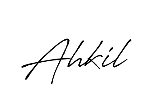 Design your own signature with our free online signature maker. With this signature software, you can create a handwritten (Antro_Vectra_Bolder) signature for name Ahkil. Ahkil signature style 7 images and pictures png