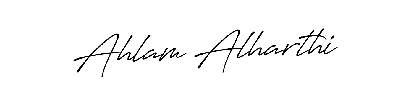 Design your own signature with our free online signature maker. With this signature software, you can create a handwritten (Antro_Vectra_Bolder) signature for name Ahlam Alharthi. Ahlam Alharthi signature style 7 images and pictures png