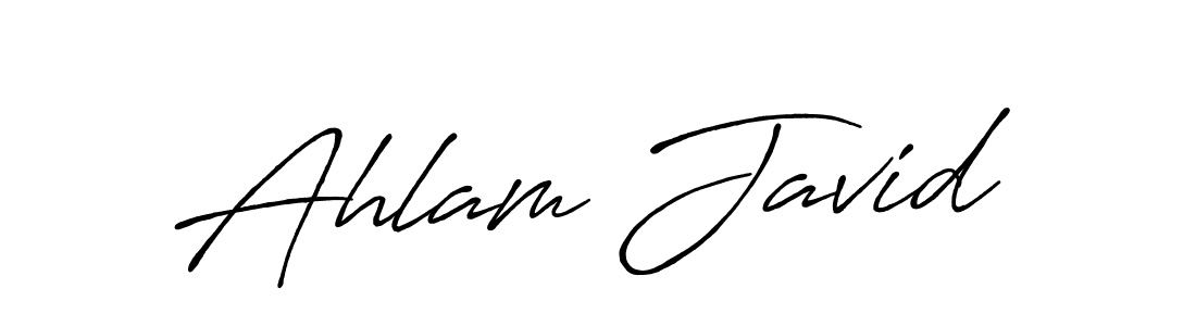 Also we have Ahlam Javid name is the best signature style. Create professional handwritten signature collection using Antro_Vectra_Bolder autograph style. Ahlam Javid signature style 7 images and pictures png