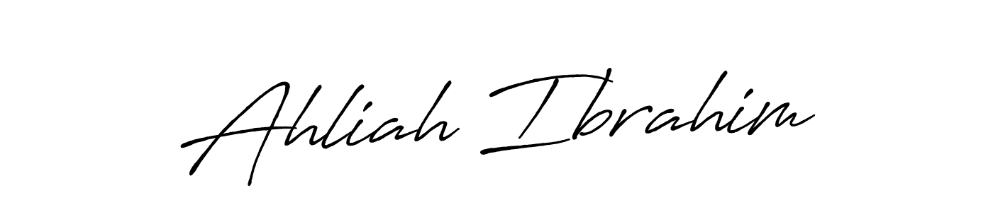 Also we have Ahliah Ibrahim name is the best signature style. Create professional handwritten signature collection using Antro_Vectra_Bolder autograph style. Ahliah Ibrahim signature style 7 images and pictures png