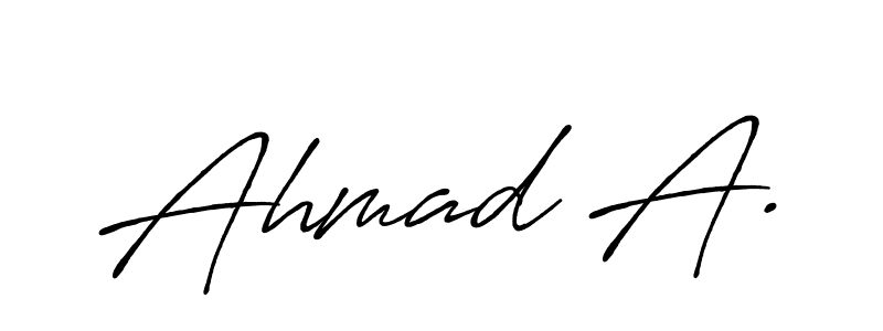 Create a beautiful signature design for name Ahmad A.. With this signature (Antro_Vectra_Bolder) fonts, you can make a handwritten signature for free. Ahmad A. signature style 7 images and pictures png