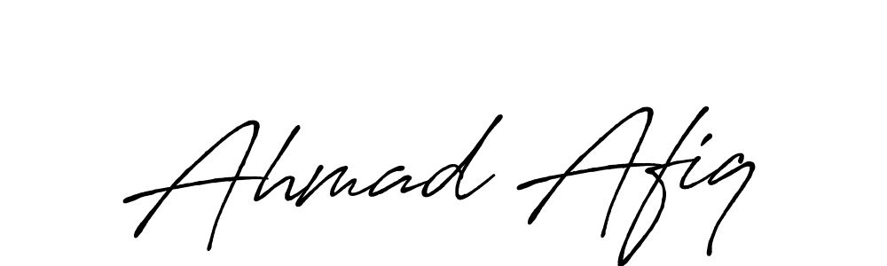 How to make Ahmad Afiq name signature. Use Antro_Vectra_Bolder style for creating short signs online. This is the latest handwritten sign. Ahmad Afiq signature style 7 images and pictures png