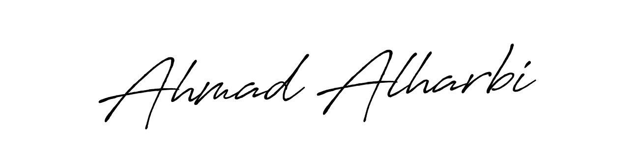 How to make Ahmad Alharbi name signature. Use Antro_Vectra_Bolder style for creating short signs online. This is the latest handwritten sign. Ahmad Alharbi signature style 7 images and pictures png