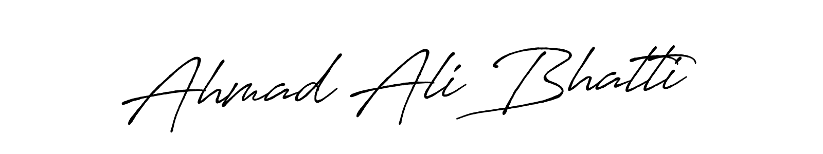 Use a signature maker to create a handwritten signature online. With this signature software, you can design (Antro_Vectra_Bolder) your own signature for name Ahmad Ali Bhatti. Ahmad Ali Bhatti signature style 7 images and pictures png