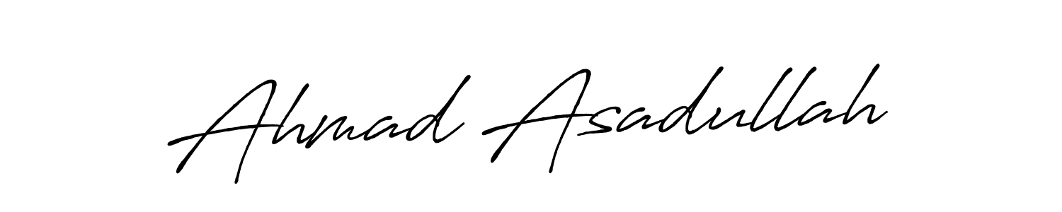 Antro_Vectra_Bolder is a professional signature style that is perfect for those who want to add a touch of class to their signature. It is also a great choice for those who want to make their signature more unique. Get Ahmad Asadullah name to fancy signature for free. Ahmad Asadullah signature style 7 images and pictures png