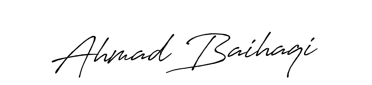 The best way (Antro_Vectra_Bolder) to make a short signature is to pick only two or three words in your name. The name Ahmad Baihaqi include a total of six letters. For converting this name. Ahmad Baihaqi signature style 7 images and pictures png