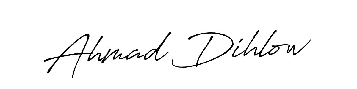 How to make Ahmad Dihlow name signature. Use Antro_Vectra_Bolder style for creating short signs online. This is the latest handwritten sign. Ahmad Dihlow signature style 7 images and pictures png