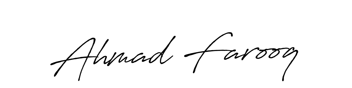 How to make Ahmad Farooq name signature. Use Antro_Vectra_Bolder style for creating short signs online. This is the latest handwritten sign. Ahmad Farooq signature style 7 images and pictures png