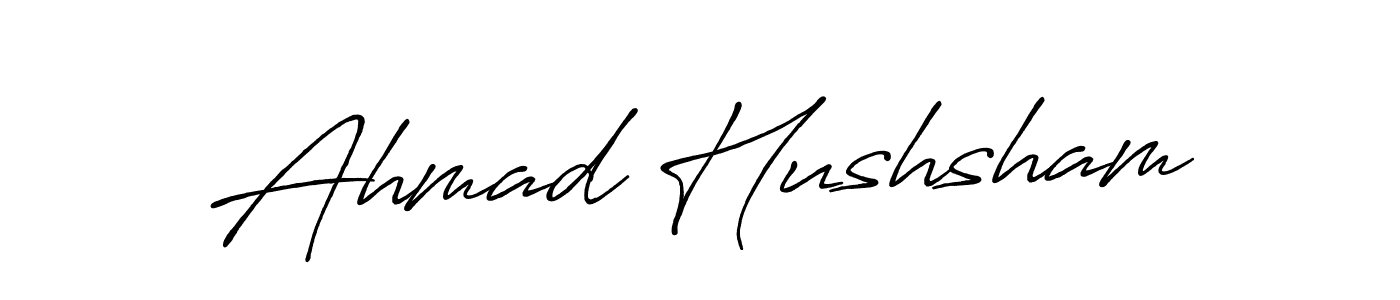 Antro_Vectra_Bolder is a professional signature style that is perfect for those who want to add a touch of class to their signature. It is also a great choice for those who want to make their signature more unique. Get Ahmad Hushsham name to fancy signature for free. Ahmad Hushsham signature style 7 images and pictures png