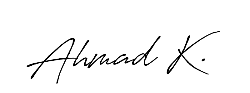 How to Draw Ahmad K. signature style? Antro_Vectra_Bolder is a latest design signature styles for name Ahmad K.. Ahmad K. signature style 7 images and pictures png