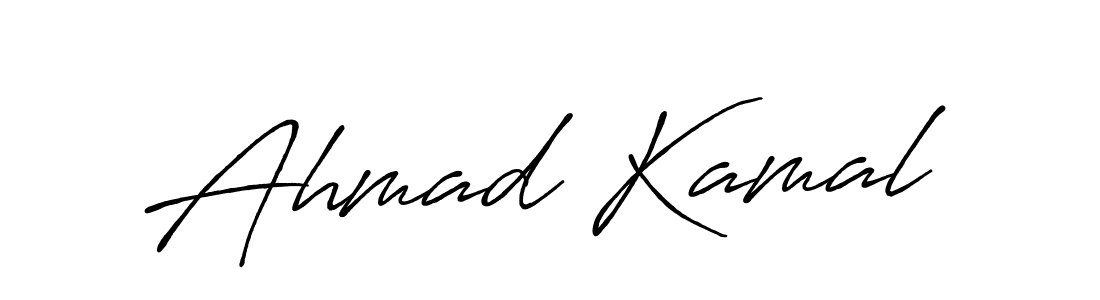 How to make Ahmad Kamal name signature. Use Antro_Vectra_Bolder style for creating short signs online. This is the latest handwritten sign. Ahmad Kamal signature style 7 images and pictures png