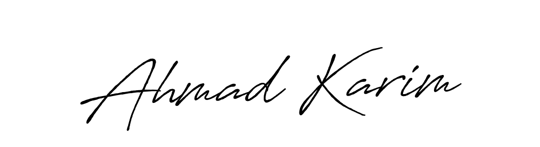 Make a beautiful signature design for name Ahmad Karim. With this signature (Antro_Vectra_Bolder) style, you can create a handwritten signature for free. Ahmad Karim signature style 7 images and pictures png