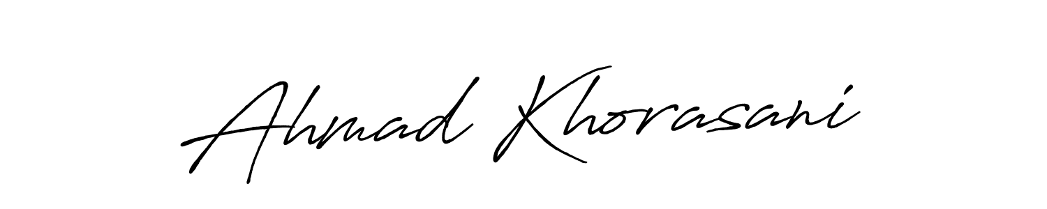 Create a beautiful signature design for name Ahmad Khorasani. With this signature (Antro_Vectra_Bolder) fonts, you can make a handwritten signature for free. Ahmad Khorasani signature style 7 images and pictures png