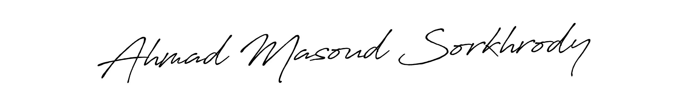 Create a beautiful signature design for name Ahmad Masoud Sorkhrody. With this signature (Antro_Vectra_Bolder) fonts, you can make a handwritten signature for free. Ahmad Masoud Sorkhrody signature style 7 images and pictures png