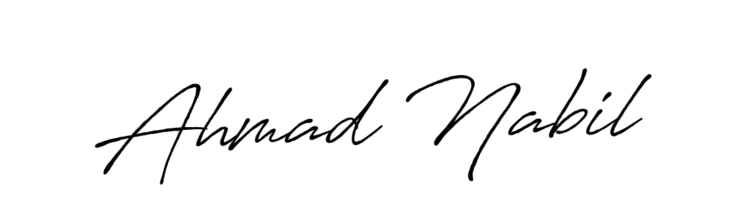 Make a beautiful signature design for name Ahmad Nabil. With this signature (Antro_Vectra_Bolder) style, you can create a handwritten signature for free. Ahmad Nabil signature style 7 images and pictures png