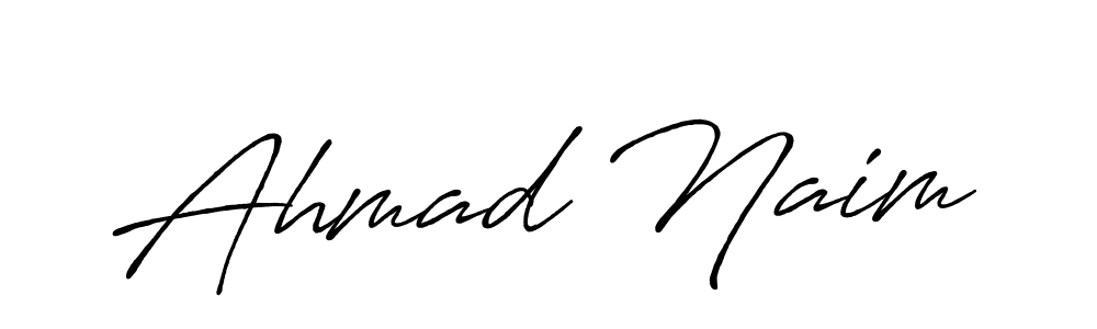 How to make Ahmad Naim name signature. Use Antro_Vectra_Bolder style for creating short signs online. This is the latest handwritten sign. Ahmad Naim signature style 7 images and pictures png