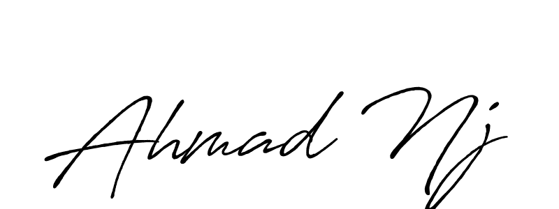 This is the best signature style for the Ahmad Nj name. Also you like these signature font (Antro_Vectra_Bolder). Mix name signature. Ahmad Nj signature style 7 images and pictures png