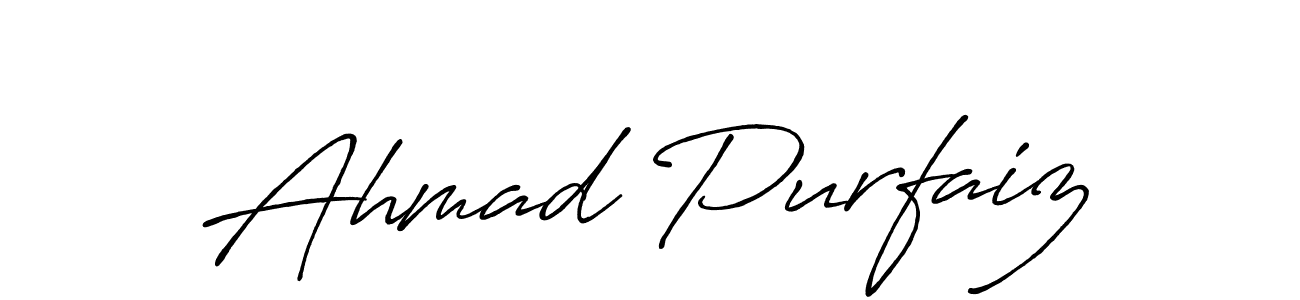 Create a beautiful signature design for name Ahmad Purfaiz. With this signature (Antro_Vectra_Bolder) fonts, you can make a handwritten signature for free. Ahmad Purfaiz signature style 7 images and pictures png