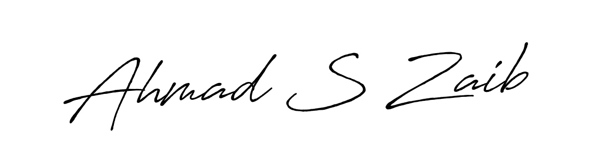 Design your own signature with our free online signature maker. With this signature software, you can create a handwritten (Antro_Vectra_Bolder) signature for name Ahmad S Zaib. Ahmad S Zaib signature style 7 images and pictures png