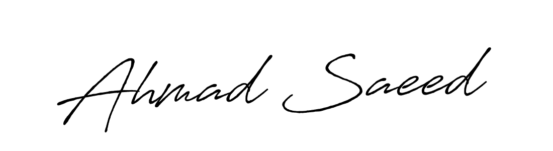 The best way (Antro_Vectra_Bolder) to make a short signature is to pick only two or three words in your name. The name Ahmad Saeed include a total of six letters. For converting this name. Ahmad Saeed signature style 7 images and pictures png