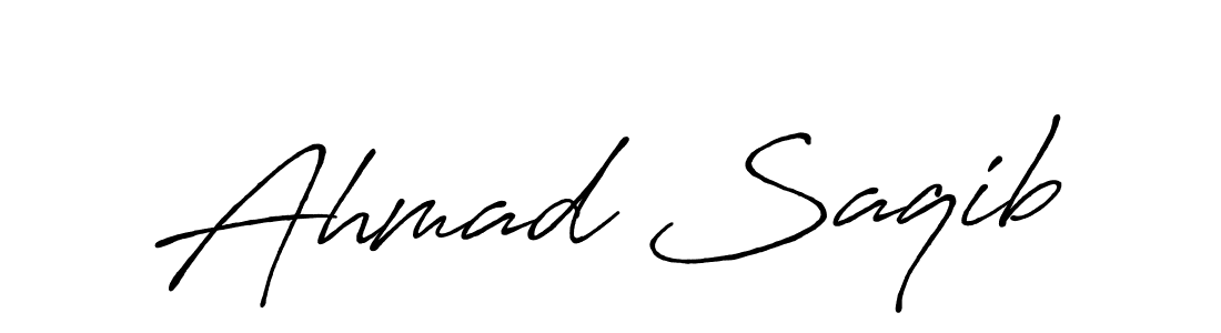 Make a beautiful signature design for name Ahmad Saqib. With this signature (Antro_Vectra_Bolder) style, you can create a handwritten signature for free. Ahmad Saqib signature style 7 images and pictures png