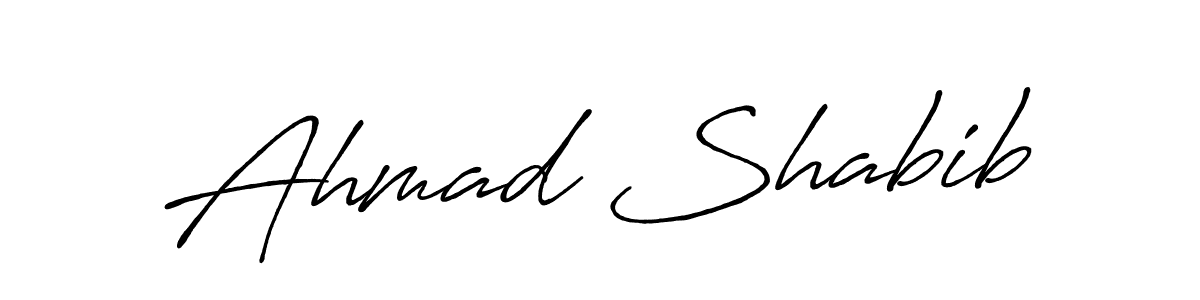 How to make Ahmad Shabib name signature. Use Antro_Vectra_Bolder style for creating short signs online. This is the latest handwritten sign. Ahmad Shabib signature style 7 images and pictures png
