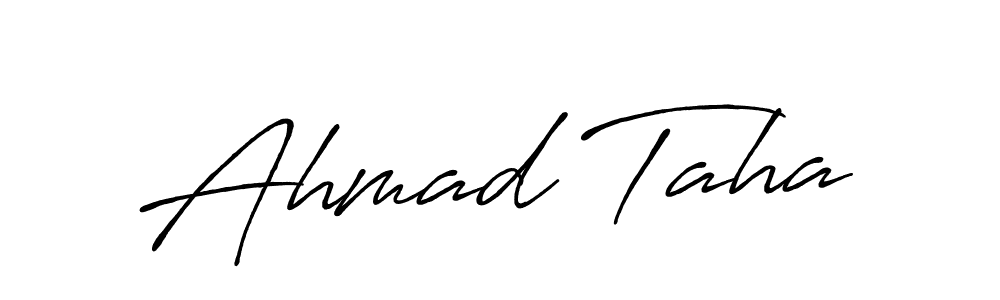 Create a beautiful signature design for name Ahmad Taha. With this signature (Antro_Vectra_Bolder) fonts, you can make a handwritten signature for free. Ahmad Taha signature style 7 images and pictures png