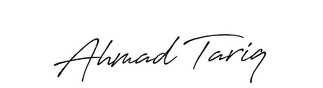 How to make Ahmad Tariq name signature. Use Antro_Vectra_Bolder style for creating short signs online. This is the latest handwritten sign. Ahmad Tariq signature style 7 images and pictures png