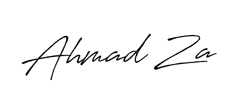 Also we have Ahmad Za name is the best signature style. Create professional handwritten signature collection using Antro_Vectra_Bolder autograph style. Ahmad Za signature style 7 images and pictures png