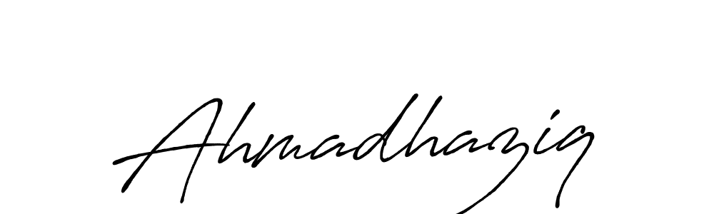 Design your own signature with our free online signature maker. With this signature software, you can create a handwritten (Antro_Vectra_Bolder) signature for name Ahmadhaziq. Ahmadhaziq signature style 7 images and pictures png