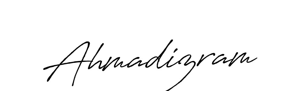 Make a beautiful signature design for name Ahmadizram. With this signature (Antro_Vectra_Bolder) style, you can create a handwritten signature for free. Ahmadizram signature style 7 images and pictures png