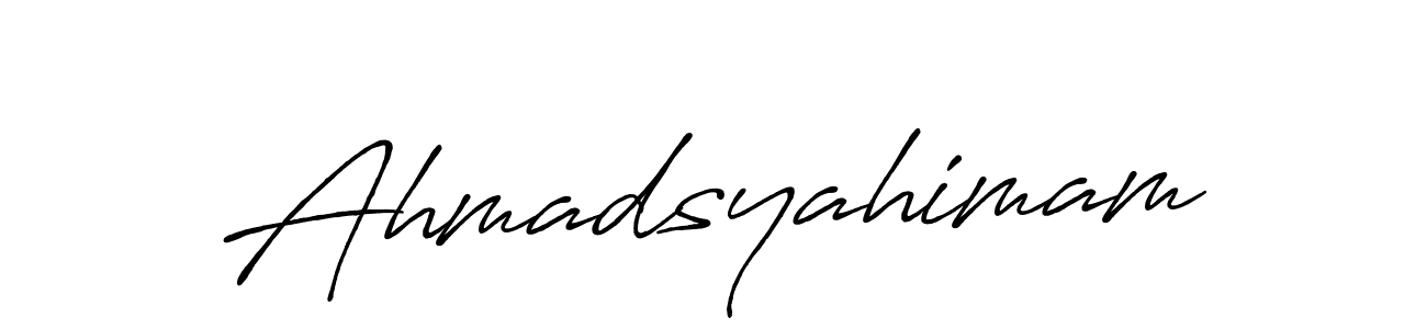 Make a beautiful signature design for name Ahmadsyahimam. With this signature (Antro_Vectra_Bolder) style, you can create a handwritten signature for free. Ahmadsyahimam signature style 7 images and pictures png