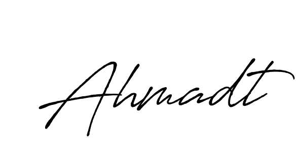 How to make Ahmadt name signature. Use Antro_Vectra_Bolder style for creating short signs online. This is the latest handwritten sign. Ahmadt signature style 7 images and pictures png